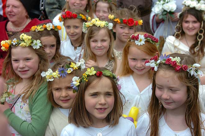The Randwick Wap flower girls during the Wap on Saturday